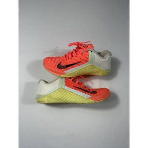 Nike Metcon 6 Training Shoes Womens Size 5.5 Orange Volt White Gym AT3160-800